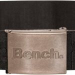 Bench Canvas Multi Logo Branded Webbing Belt ‘Bennat’ Pull Release Buckle Grey Black Color