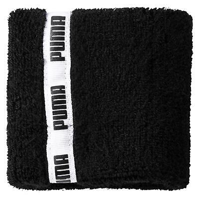 2 x Puma Fundamentals Unisex Sweatbands / Wristbands Core Black-White