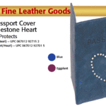 Suede Passport Cover With Rhinestone Heart