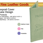 Suede Passport Cover With Airplaine Design