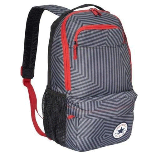 Converse – Back to It Poly Backpack (Phantom/Black Exploded Star)/Gray striped