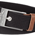 PUMA Patch Webbing Belt black-tan-brushed silver Size: XL