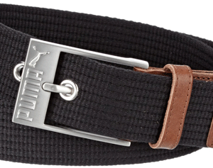 PUMA Patch Webbing Belt black-tan-brushed silver Size:L