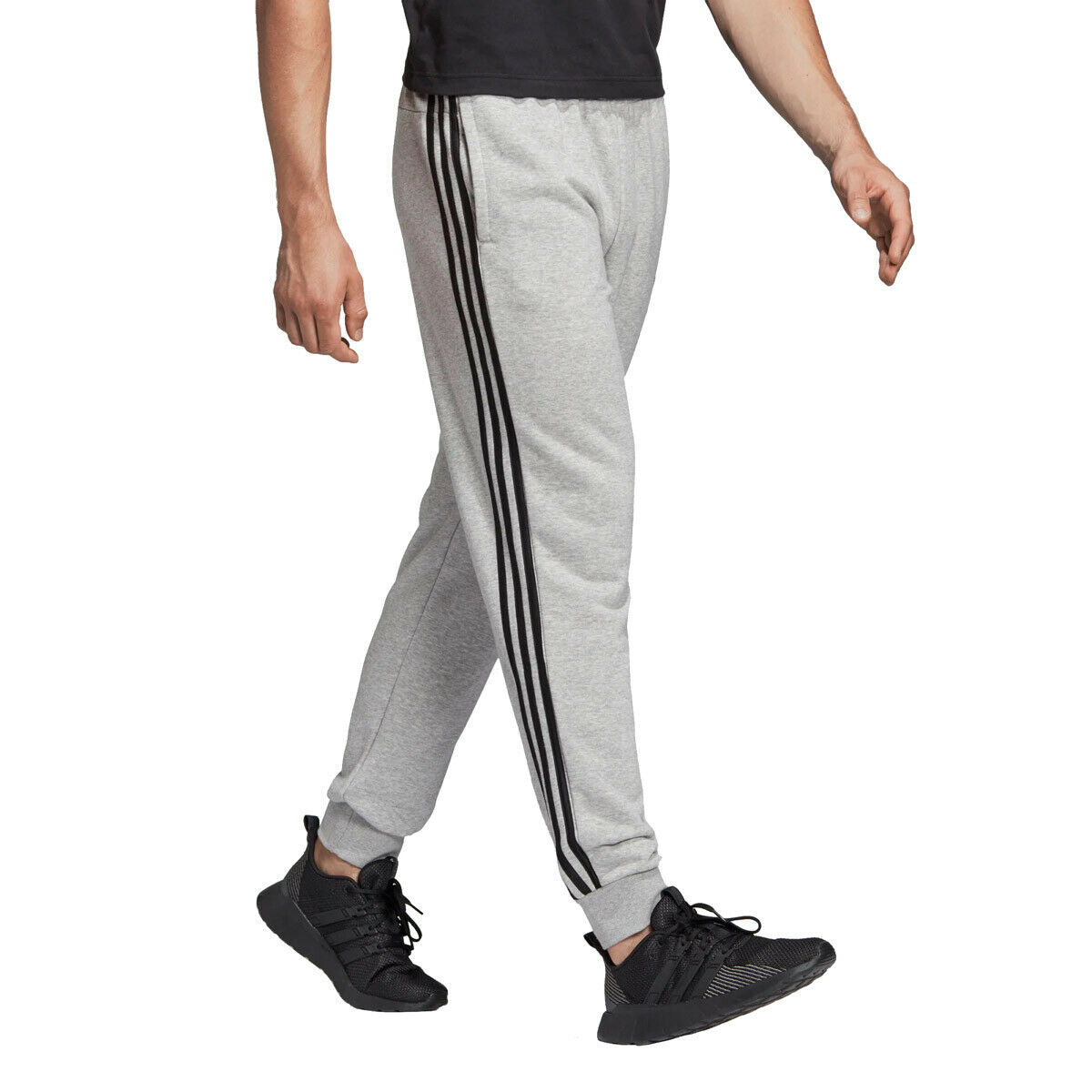 Adidas Men’s Essentials 3-Streifen Tapered Cuffed Pants Sweatpants DQ3077 Grey