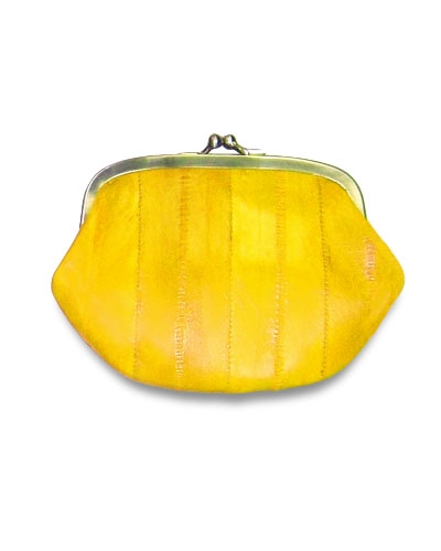 Large Double Frame Eel Skin Coin Purse