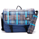 PUMA Foundation Plaid Shoulder Messenger Bag Midieval Blue Vivid Blue