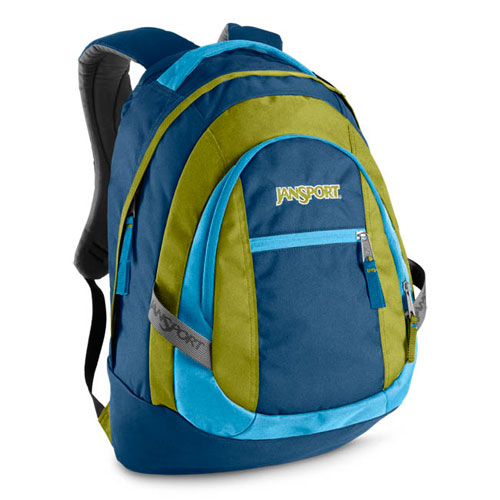Jansport Wasabi Backpack in Bonsai Blue / Newbud Green Color